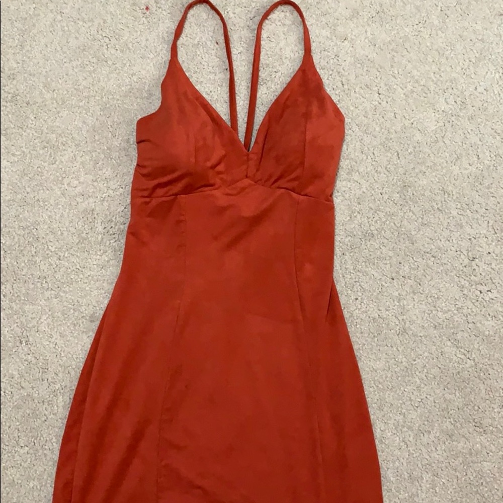 Mini burnt orange dress